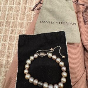 David Yurman Pink Multi Color Pearl and Silver Bracelet
